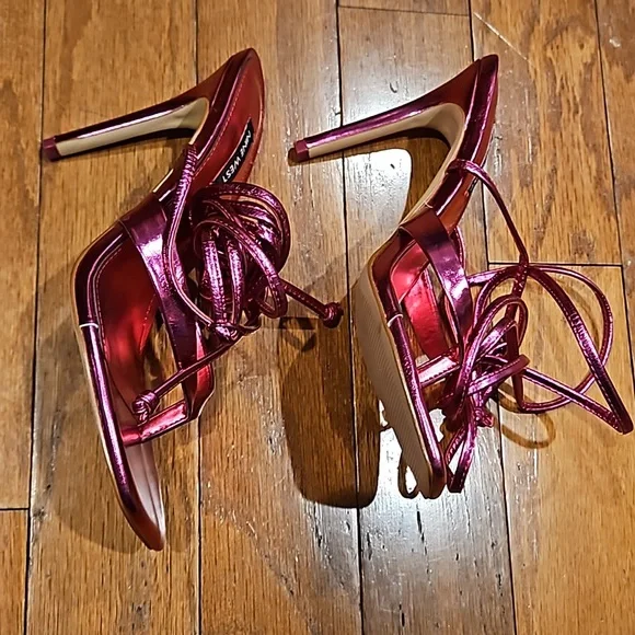 Nine West Terrie Sky Sexy Tie and Leg High Heel Strappy Sandals - Picture 14 of 15